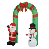 easycomfort easycomfort arco gonfiabile 12 luci a led babbo natale 244cm e pupazzo di neve impermeabile