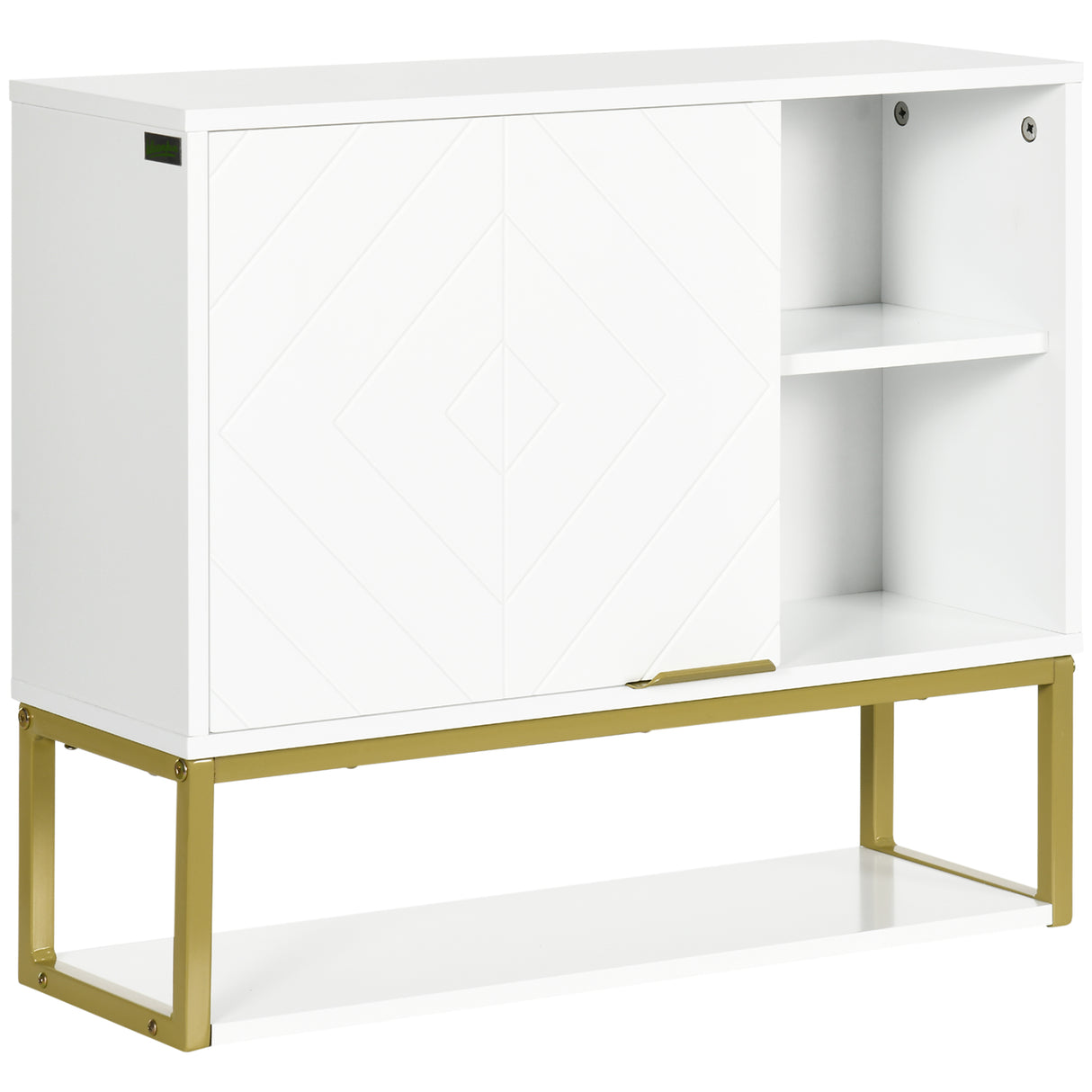 easycomfort easycomfort armadietto bagno a 2 livelli montaggio a parete con ripiani aperti in mdf bianco 60x20x51 cm
