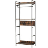 easycomfort easycomfort attaccapanni a muro con scarpiera e mensole stile industriale 80x40x200cm ean 8054144136806