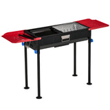 easycomfort easycomfort barbecue a carbone portatile altezza regolabile con griglia e teglia 120x31x60 70cm