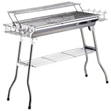 easycomfort easycomfort barbecue acciaio inox gambe pieghevoli 2 griglie 100 x 43 x 68 cm ean 8054144135465