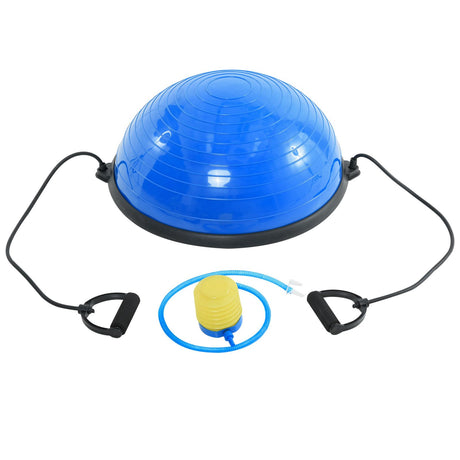 easycomfort easycomfort bosu ball balance ball con 2 elastici e pompa per allenamento a casa potenziamento muscolare e riabilitazione 52cm blu ean 8054144137261