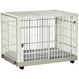 easycomfort easycomfort box per cani con fondo removibile e 5 ruote per cani fino a 18kg 81x55 5x62 5cm beige