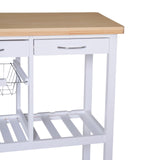 easycomfort easycomfort carrello da cucina in legno con 2 ripiani e cassetti bianco 845x372x85cm ean 8054144139500