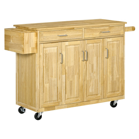 easycomfort easycomfort carrello da cucina in legno con cassetto armadietto e ruote 136x47x915cm