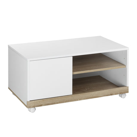 easycomfort easycomfort carrello porta tv con 1 anta e vani aperti mobile per tv fino 42 con ruote 80x45x39 5cm