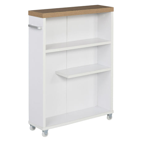 easycomfort easycomfort carrello portaoggetti per il bagno in legno bianco stretto 13cm e con 4 ruote ean 8054111845694