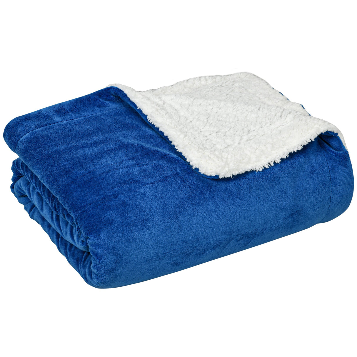 easycomfort easycomfort coperta double face in flanella 220 gsm e sherpa 260 gsm per interno ed esterno 203x152x0 5 cm blu scuro