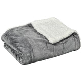 easycomfort easycomfort coperta double face in flanella 220 gsm e sherpa 260 gsm per interno ed esterno 203x152x0 5 cm grigio