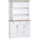 easycomfort easycomfort credenza da cucina in legno bianco con 3 ripiani 3 cassetti e 2 armadietti 101x39x180 5 cm