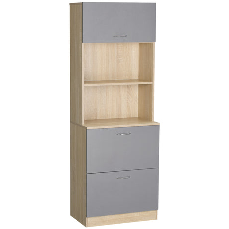 easycomfort easycomfort credenza moderna per cucina con 2 cassetti e armadietto madia in legno 60x38x168cm grigio