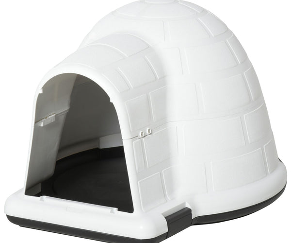 EASYCOMFORT Cuccia Casetta da Esterno per Cani di Taglia Piccola a Forma di  Igloo con Porta, per Carlino, Bichon Fries, Chihuahua, 68.2x80x53cm