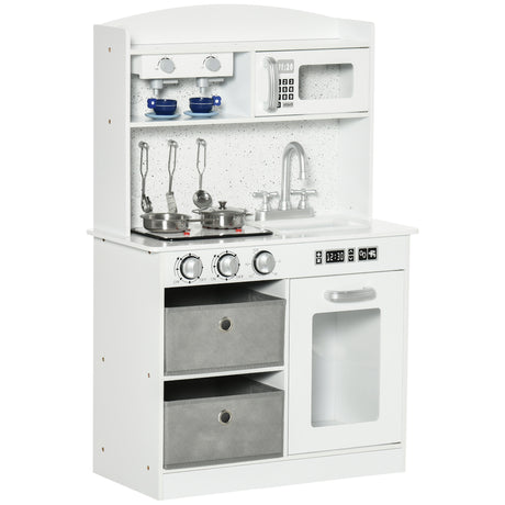 easycomfort easycomfort cucina giocattolo per bambini 3 6 anni con luci e accessori realistici in mdf e pp 60 1x31 7x92 9 cm bianca