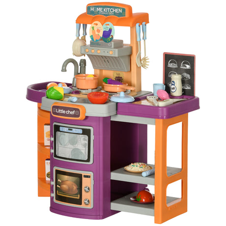easycomfort easycomfort cucina giocattolo per bambini 3 6 anni pieghevole con accessori suoni e luci 52x29x61 cm