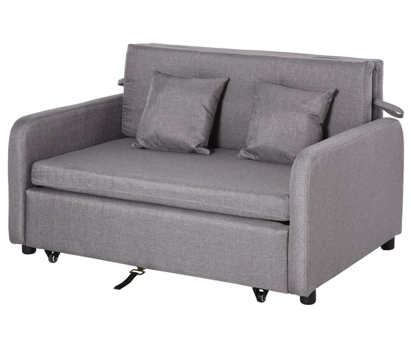 EASYCOMFORT Divano Letto 2 Posti 2 in 1 con Vano Contenitore e Design  Moderno, Letto Singolo, Imbottito e Rivestito in Lino Grigio