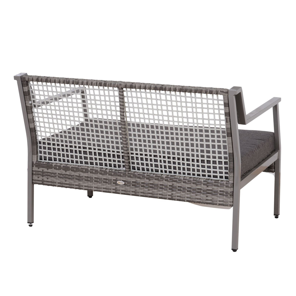 easycomfort easycomfort divano panchina da giardino a 2 posti in rattan e alluminio grigio 118 x 75 x 79 cm ean 8054144136691
