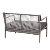 easycomfort easycomfort divano panchina da giardino a 2 posti in rattan e alluminio grigio 118 x 75 x 79 cm ean 8054144136691