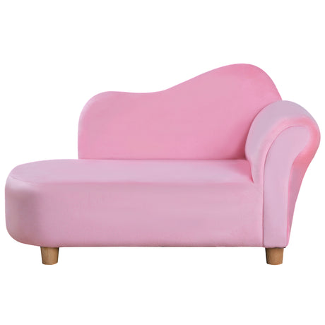 easycomfort easycomfort divano per bambini imbottito con rivestimento morbido e piedini in legno 80x40x49cm rosa