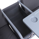 easycomfort easycomfort dondolo da giardino 2 posti separati con tavolino centrale e tetto regolabile in metallo 175x112x165cm grigio ean 8054144137643