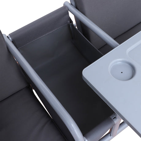 easycomfort easycomfort dondolo da giardino 2 posti separati con tavolino centrale e tetto regolabile in metallo 175x112x165cm grigio ean 8054144137643