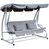 easycomfort easycomfort dondolo reclinabile 3 posti con tetto in poliestere grigio