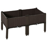 easycomfort easycomfort fioriera da esterno rialzata 2 pezzi autoirrigante in pp marrone ean 8054111842617