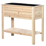 easycomfort easycomfort fioriera rialzata in legno di abete con ripiano inferiore e con fori di drenaggio 90x40x81cm