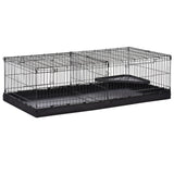 easycomfort easycomfort gabbia per roditori in metallo e tela nera 118x59x36cm