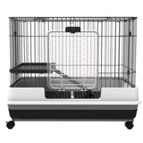 easycomfort easycomfort gabbietta per criceti conigli porcellini dindia in metallo nero con 2 porte ean 8054144130200