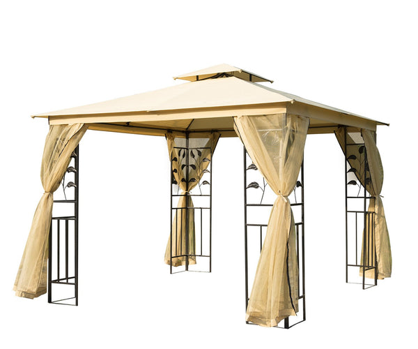 EASYCOMFORT Gazebo da giardino di lusso Tendone da giardino 3x3 m