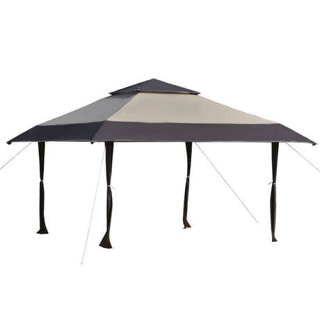 easycomfort easycomfort gazebo da giardino pieghevole 3 96x3 96m in metallo color cachi e caffe ean 8055776915159