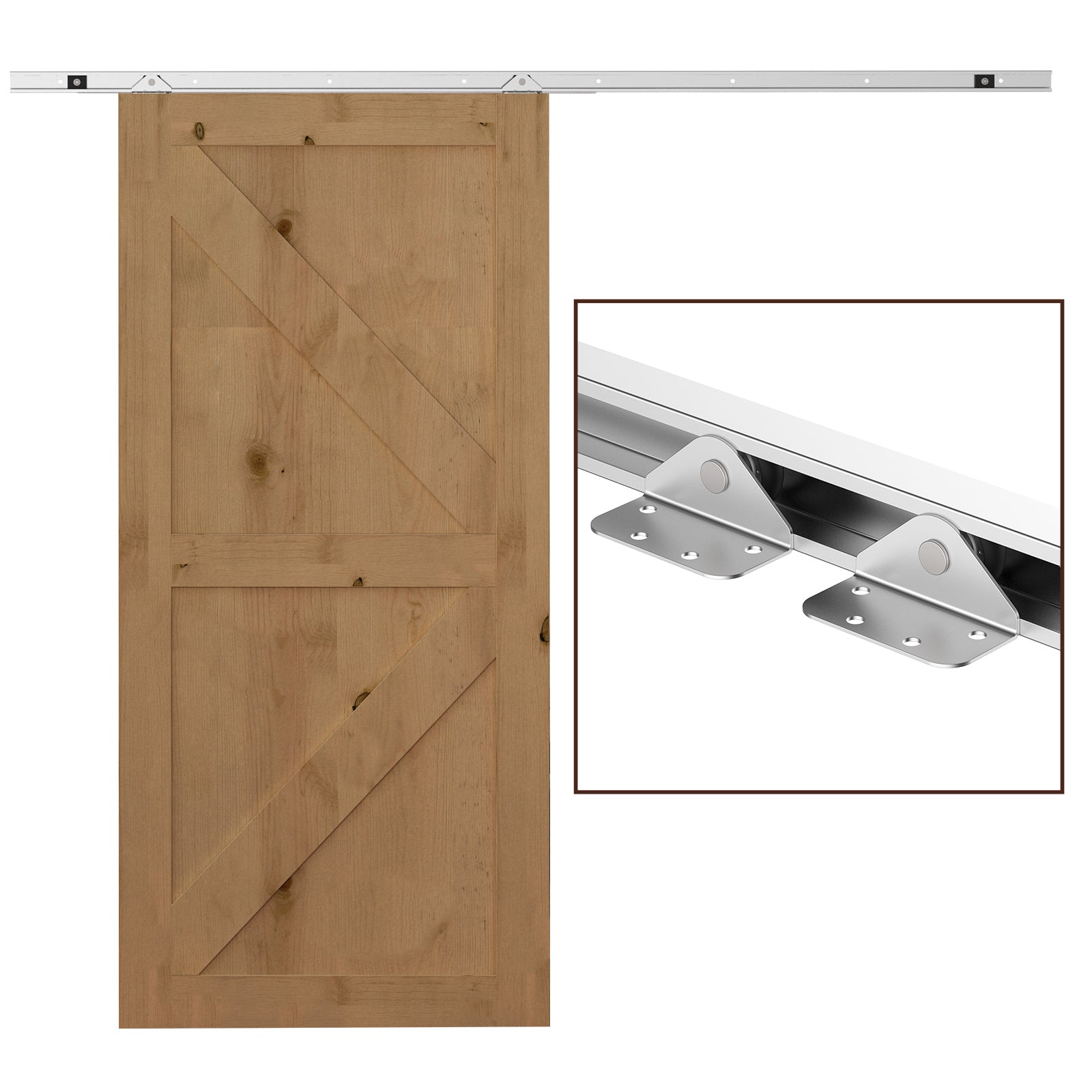 EASYCOMFORT Kit Porta Scorrevole in Metallo con Utensili, Rulli, Guida,  Blocchi e Chiave Esagonale, 186x2.5x3.77 cm
