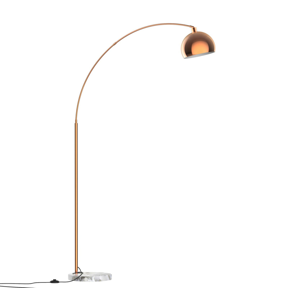 easycomfort easycomfort lampada da terra ad arco con paralume regolabile in acciaio color rame e base rotonda in marmo ean 8055776914558