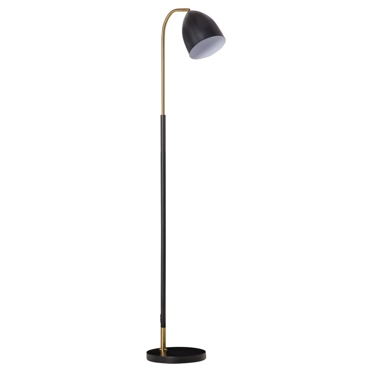 easycomfort easycomfort lampada da terra ad arco con paralume regolabile in metallo 43x28x160cm nero e oro
