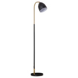 easycomfort easycomfort lampada da terra ad arco con paralume regolabile in metallo 43x28x160cm nero e oro