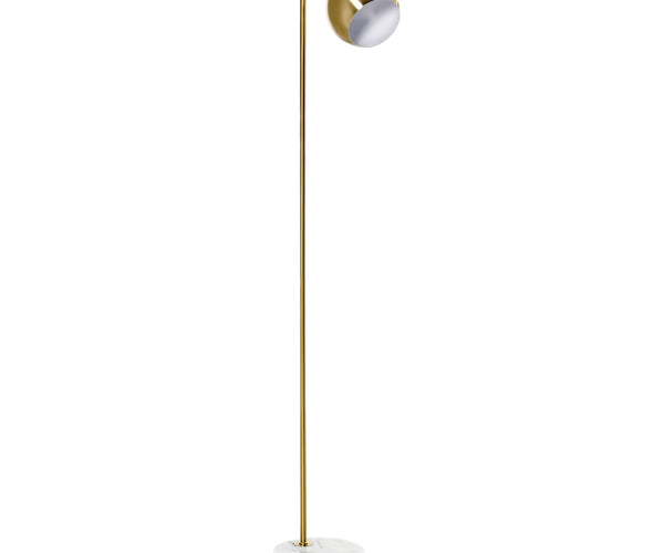 DecHome Lampada da Terra Moderna a Piantana Rotonda e Paralume Regolabile Lampada  da Salotto e Camera Vintage Oro