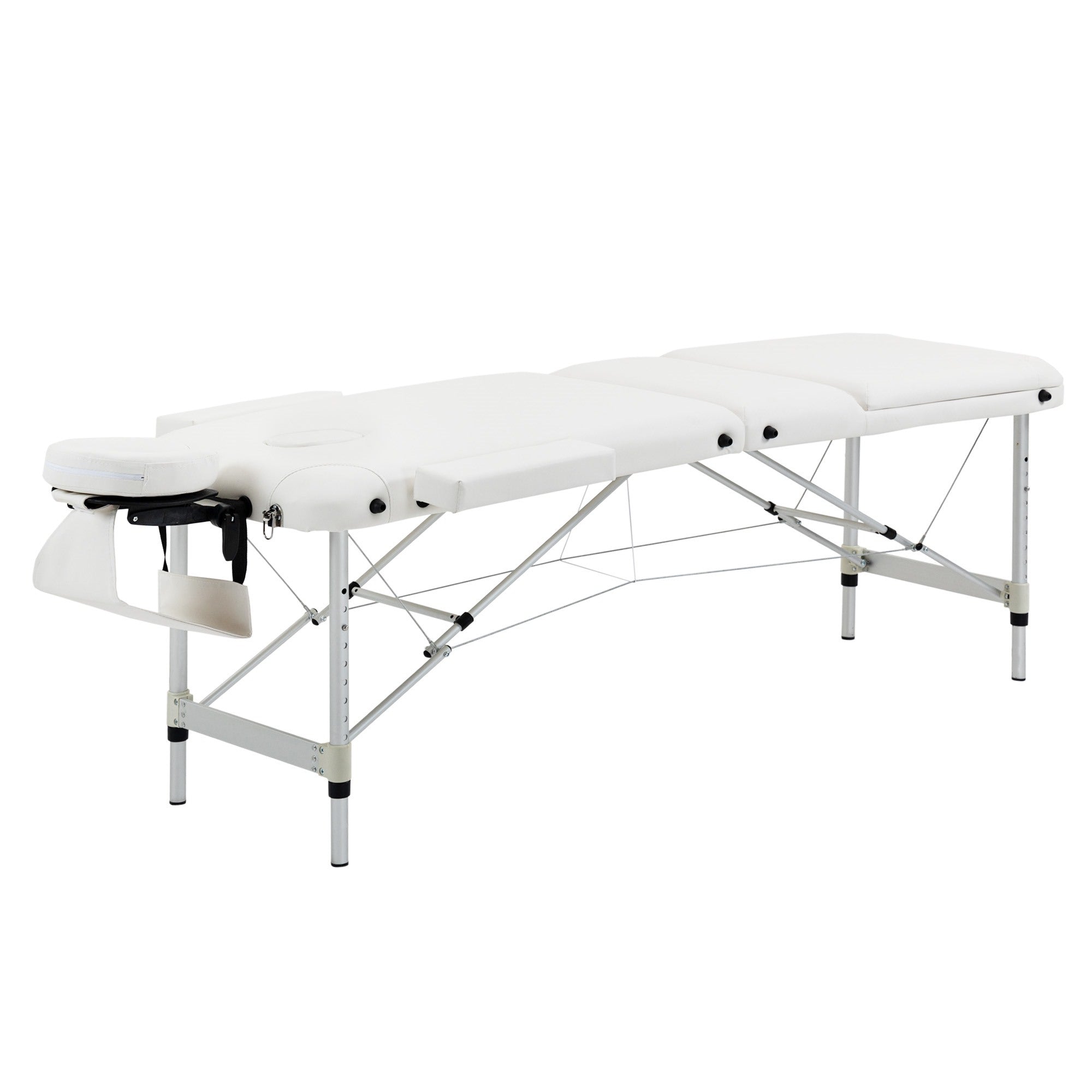 EASYCOMFORT Lettino Massaggi Portatile Pieghevole e Professionale in  Alluminio bianco 215x60x61-84cm