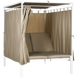 easycomfort easycomfort lettino prendisole 2 posti con tettuccio tende protettive e schienale regolabile 210x149x200 cm