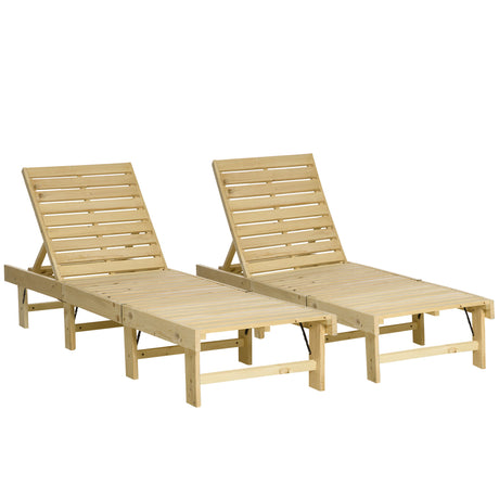easycomfort easycomfort lettino prendisole da giardino in legno naturale sdraio pieghevole con schienale regolabile a 4 livelli 195x59x30cm