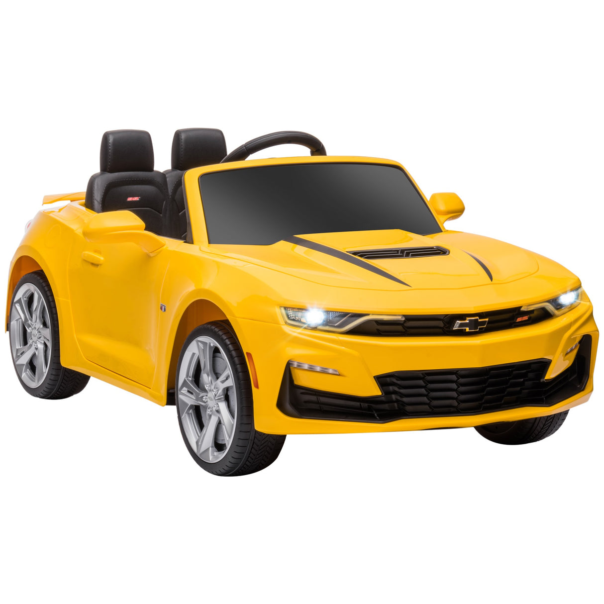 easycomfort easycomfort macchina elettrica per bambini 12v marchio chevrolet camaro con telecomando giallo