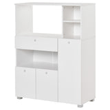 easycomfort easycomfort mobile credenza per cucina con armadietti mensole e cassetto in legno 90x40x120cm bianco