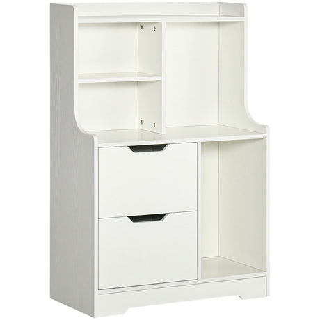 easycomfort easycomfort mobile dispensa in mdf con 2 cassetti e ripiani aperti per soggiorno ingresso e cucina 73x35x110 cm bianco