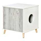easycomfort easycomfort mobile lettiera per gatti fino 5 5kg con 2 ante e foro dingresso laterale 60x55x62 5cm biancogrigio