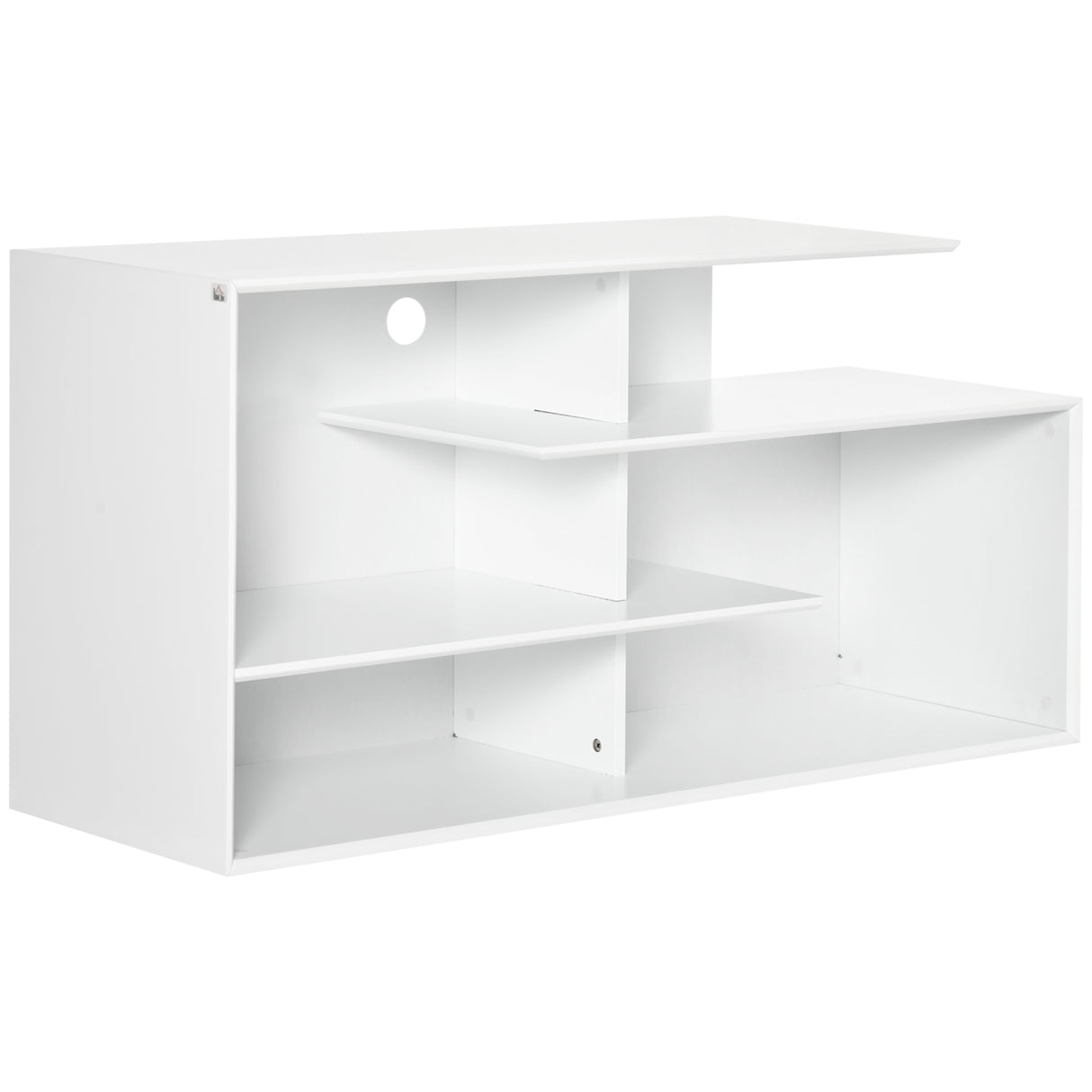 easycomfort easycomfort mobile porta tv da 32 55 con ripiani aperti in mdf 120x40x60cm bianco