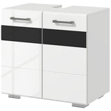 easycomfort easycomfort mobile sottolavabo in mdf con armadietto a 2 livelli con ripiano regolabile 60x36 5x56 cm bianco