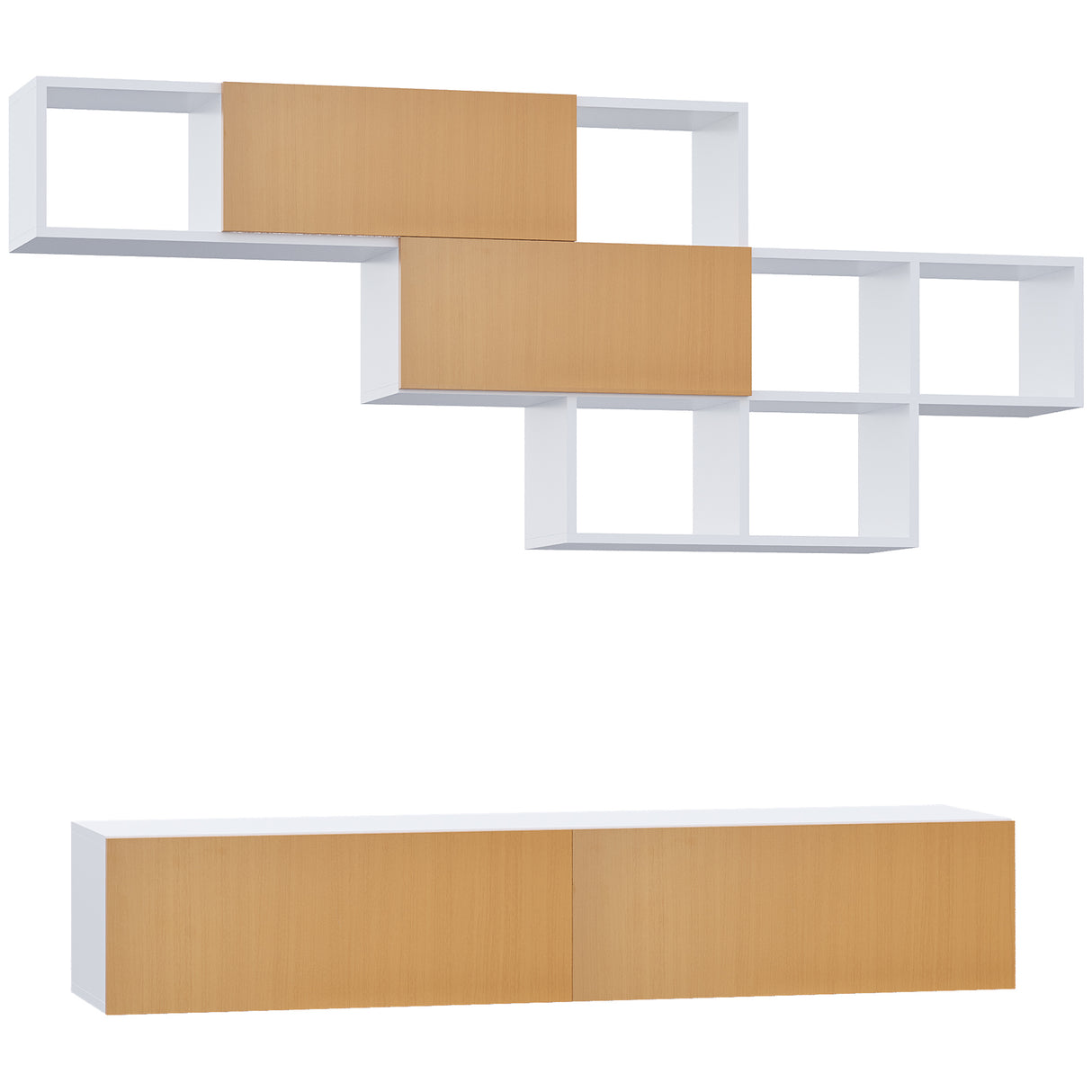 easycomfort easycomfort mobile tv sospeso per tv 60 max con armadietto a parete set 2 pezzi in truciolato per soggiorno e camera da letto