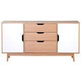 easycomfort easycomfort mobiletto credenza con ante cassettiera design scandinavo legno rovere bianco 145 x 30 x 75 cm ean 8054111849951