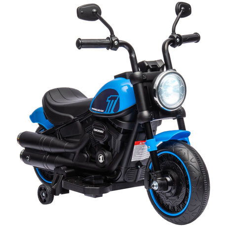 easycomfort easycomfort moto elettrica per bambini 18 36 mesi in pp e metallo con rotelle e fanale 76x42x57 cm blu e nero