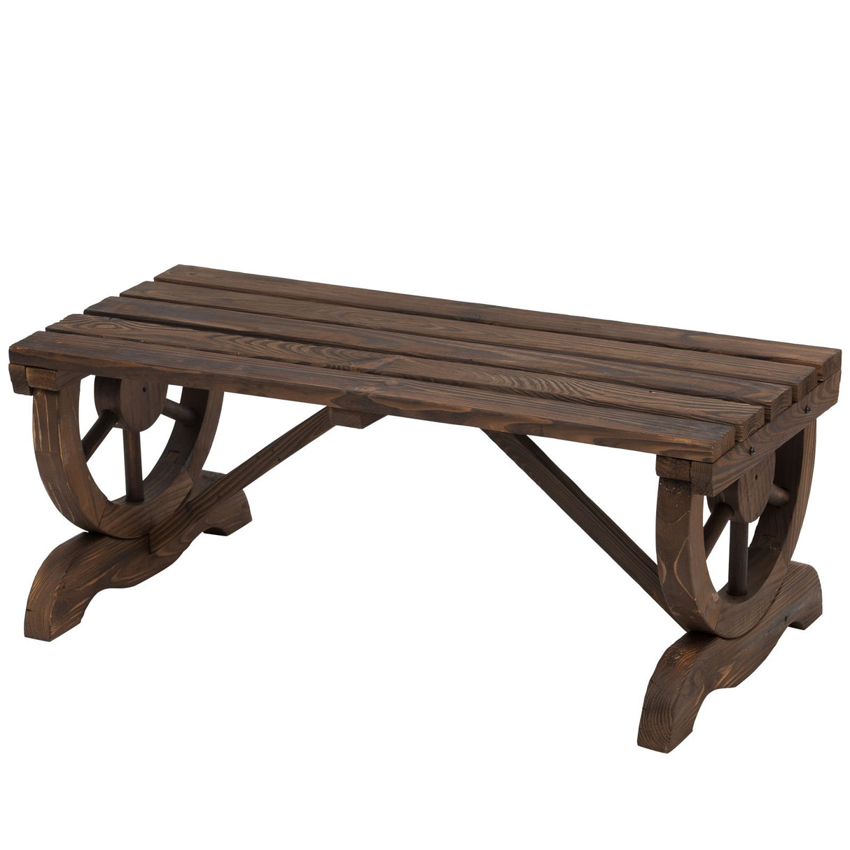 easycomfort easycomfort panca 2 posti esterno in legno di abete effetto bruciato 105x50x53cm ean 8054144130354