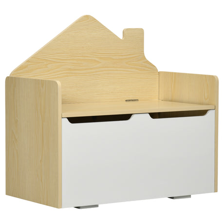 easycomfort easycomfort panca contenitore portagiochi per bambini in legno 62 5x34x61 5cm bianco